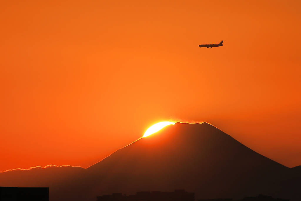 富士山に沈む夕陽③
