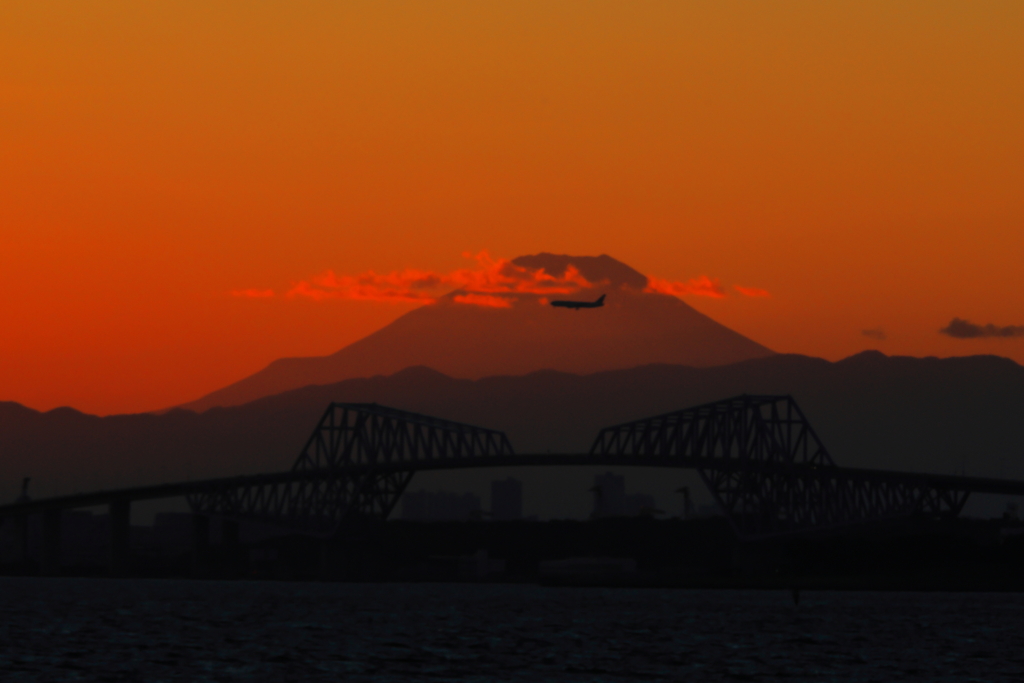 富士山と飛行機
