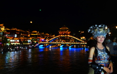 美女と夜景