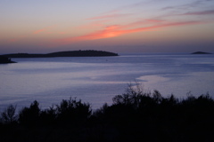 夕空と白波