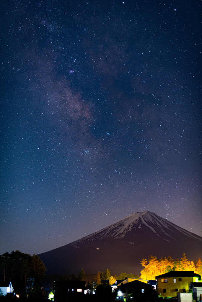 富士山と天の川