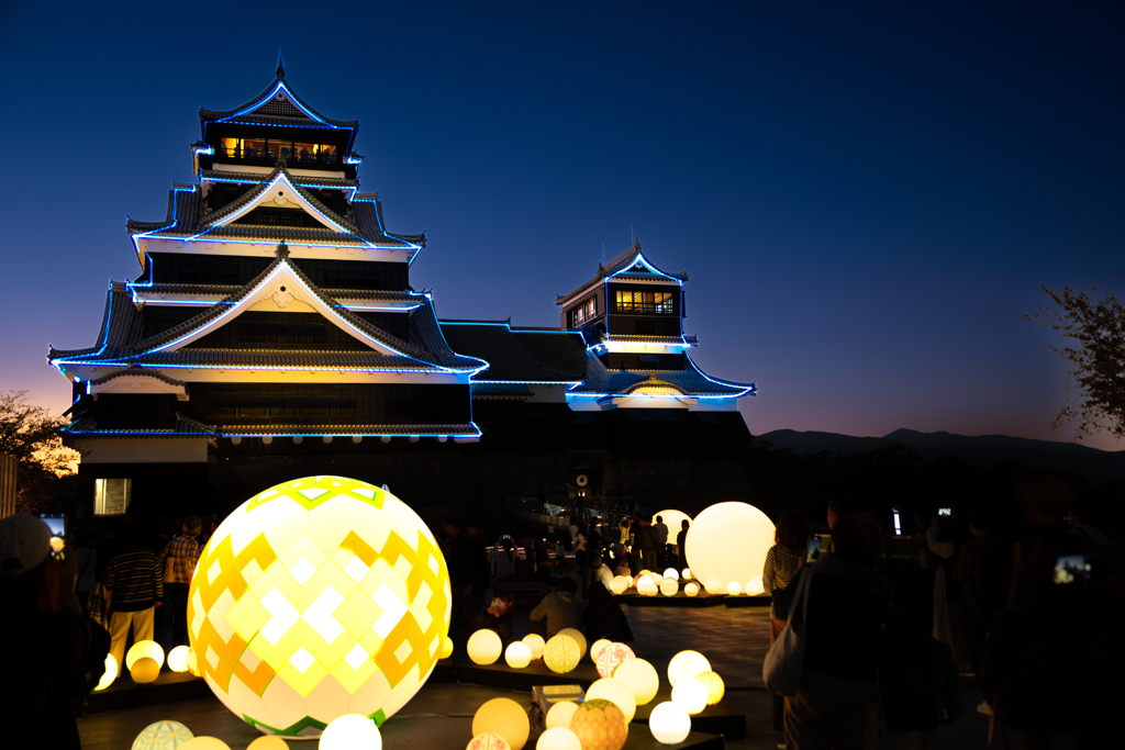 熊本城灯り　夜火夜火2