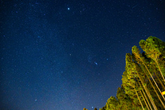 キャンプ　満天の星空
