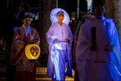 光に導かれる狐の嫁入り