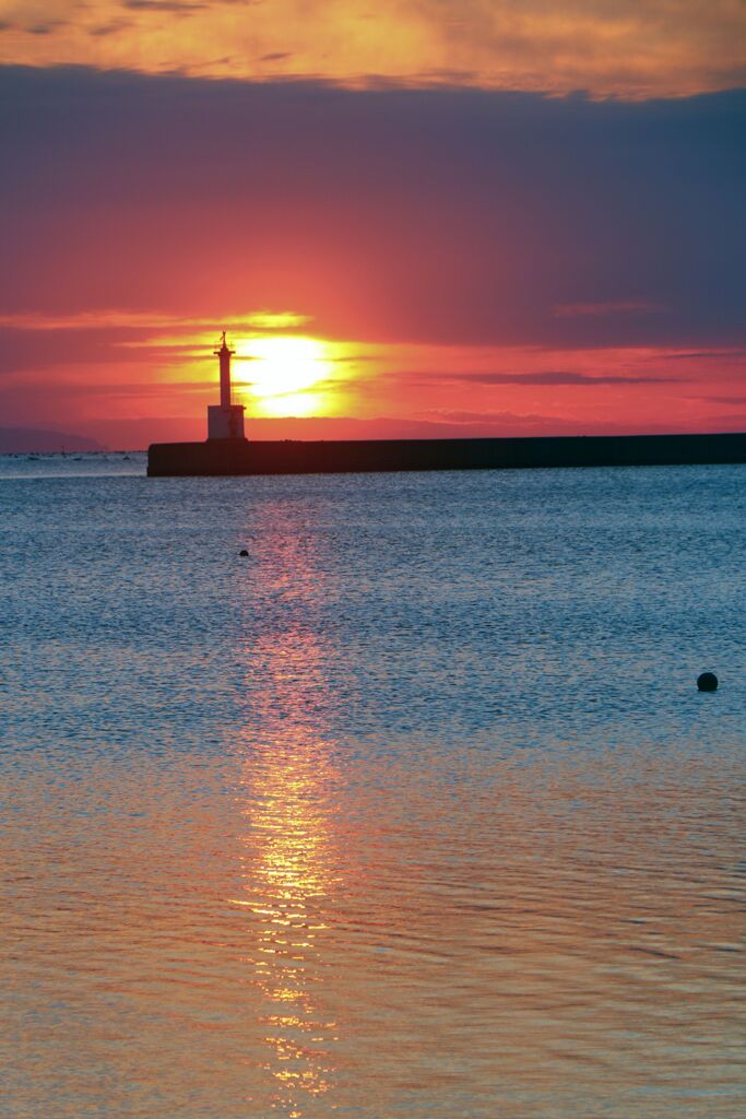 江井ケ島海岸の夕焼け空