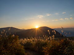 平尾台の夕日