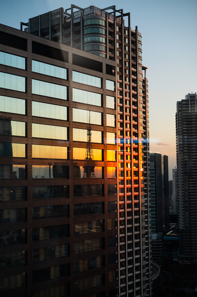 夕陽と東京タワー