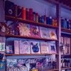 In a stylish bias-lit cafe