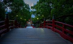 太鼓橋の夕べ