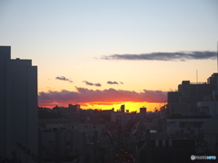 横浜の、燃える空