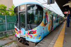 桜島駅にて