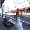 街中の雪だるま