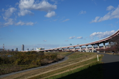冬の荒川河川敷
