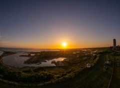 夕焼けの漁港