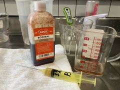 Rodinalと注射器