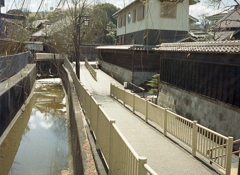 瓦塀と用水の散道