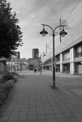 街路灯のあるモノクローム