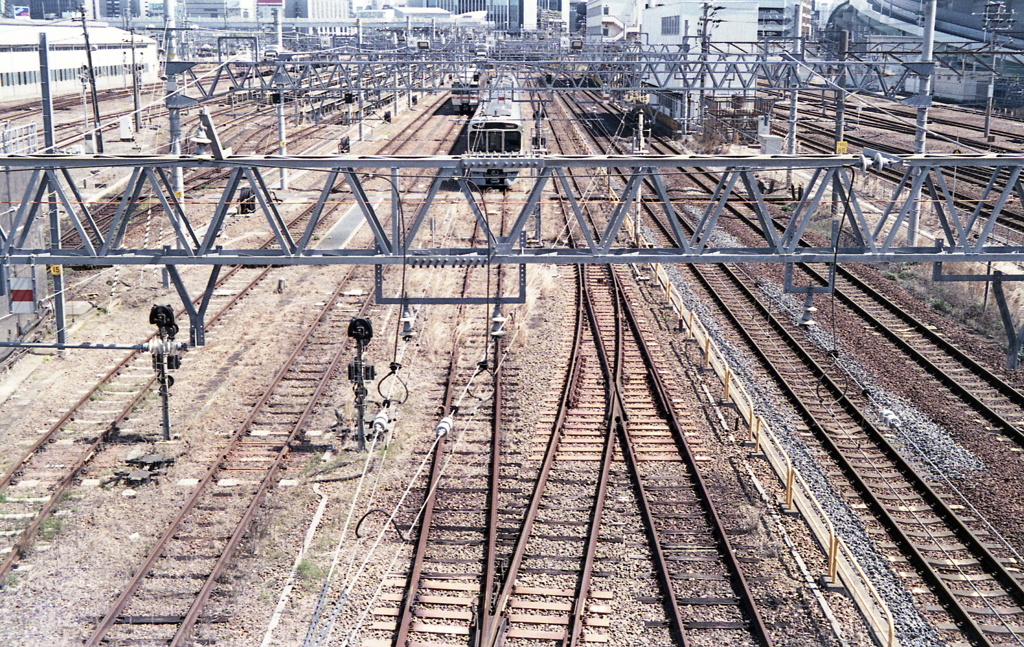 線路の色つき写真