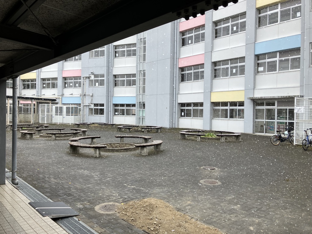 投票所に雪が降る