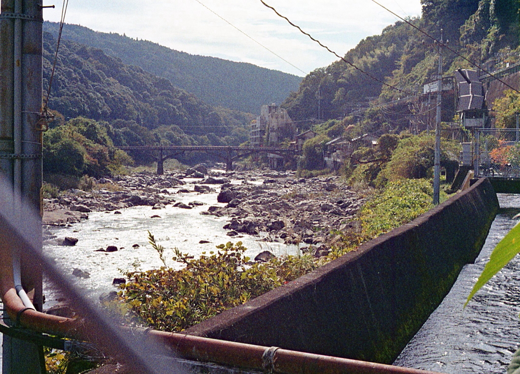 玉野川と城嶺橋風景