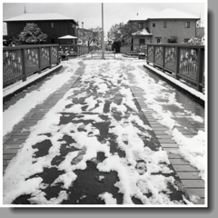 雪橋の足跡