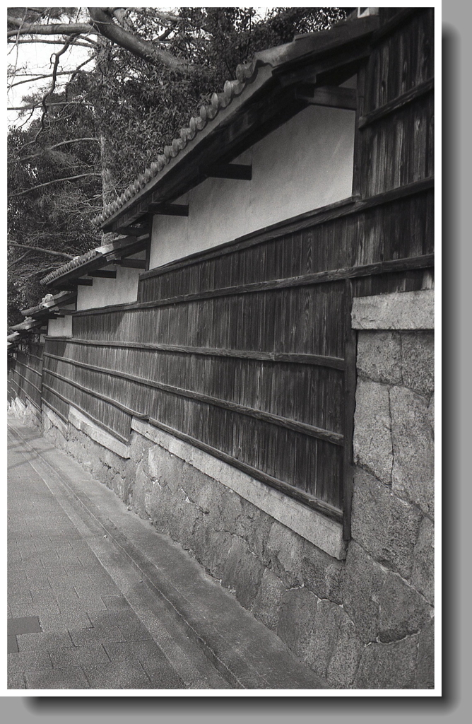 変わらぬ坂道の塀