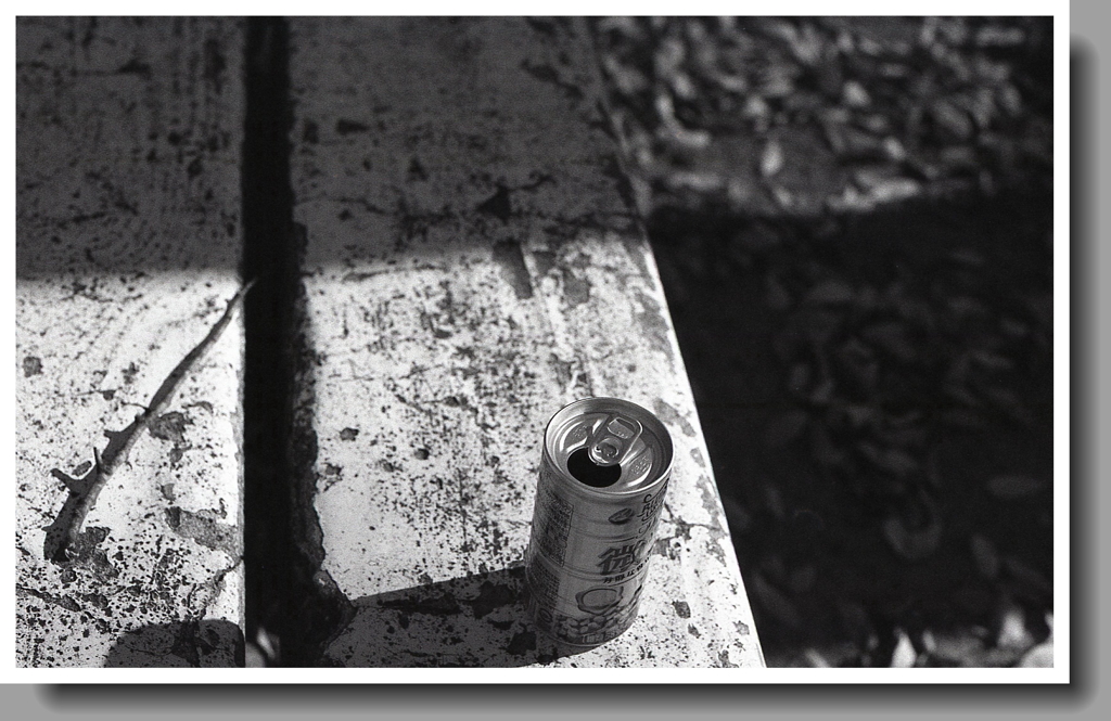 ベンチの缶珈琲