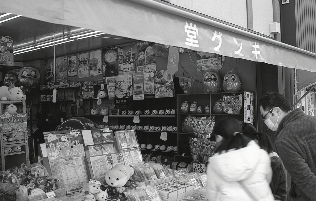 ダルマから商売繁盛熊手もある土産店