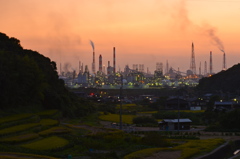 水島工業地帯夕景