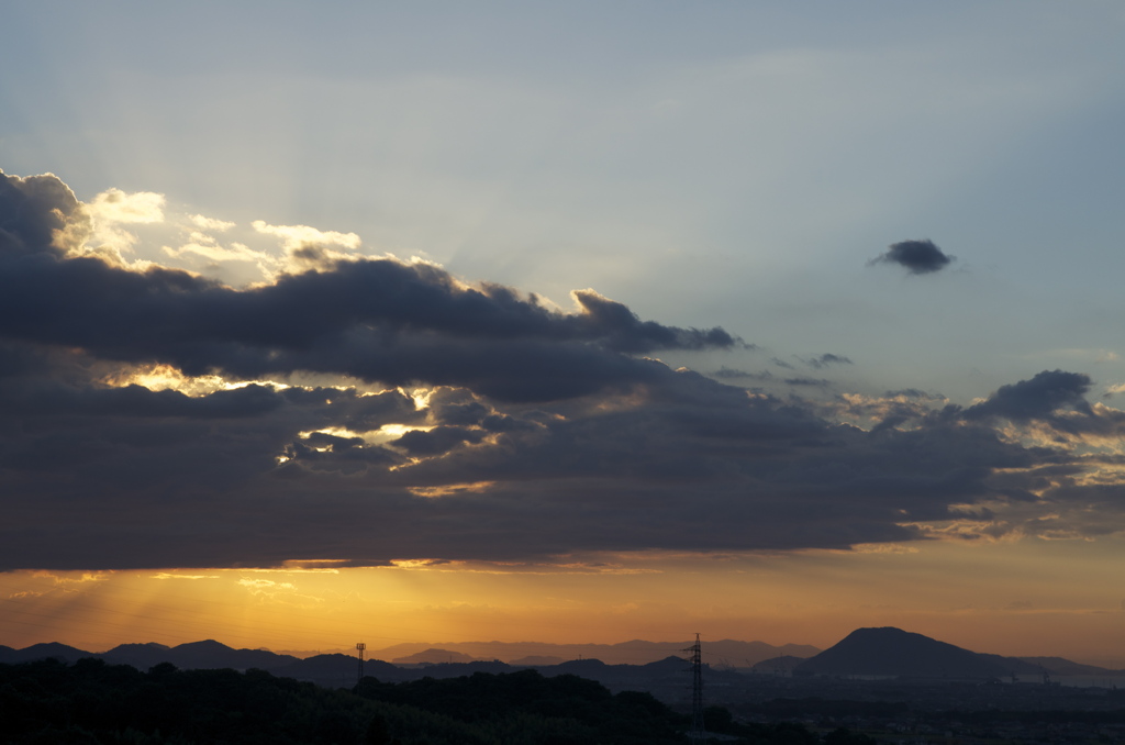 近所の夕焼け