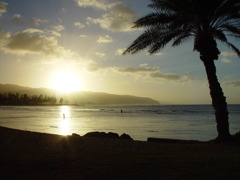 The setting sun of Haleiwa