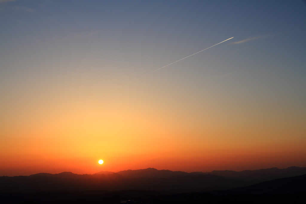 夕暮れ時のやまなみ