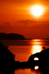 夕日を眺めて