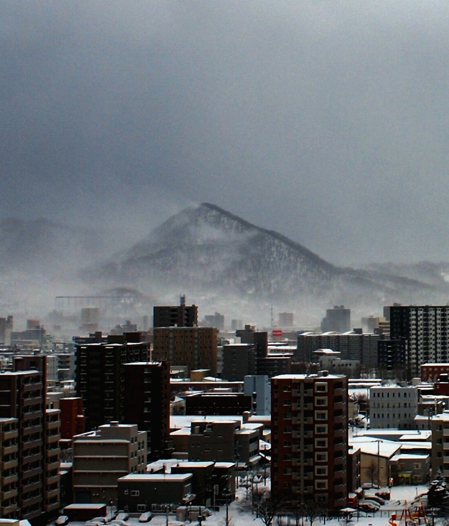 吹雪あとの札幌街