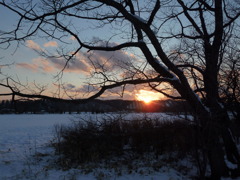 鶴居村の夕日