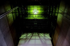 Green that shines in ceiling