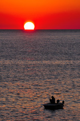夕日と釣人２