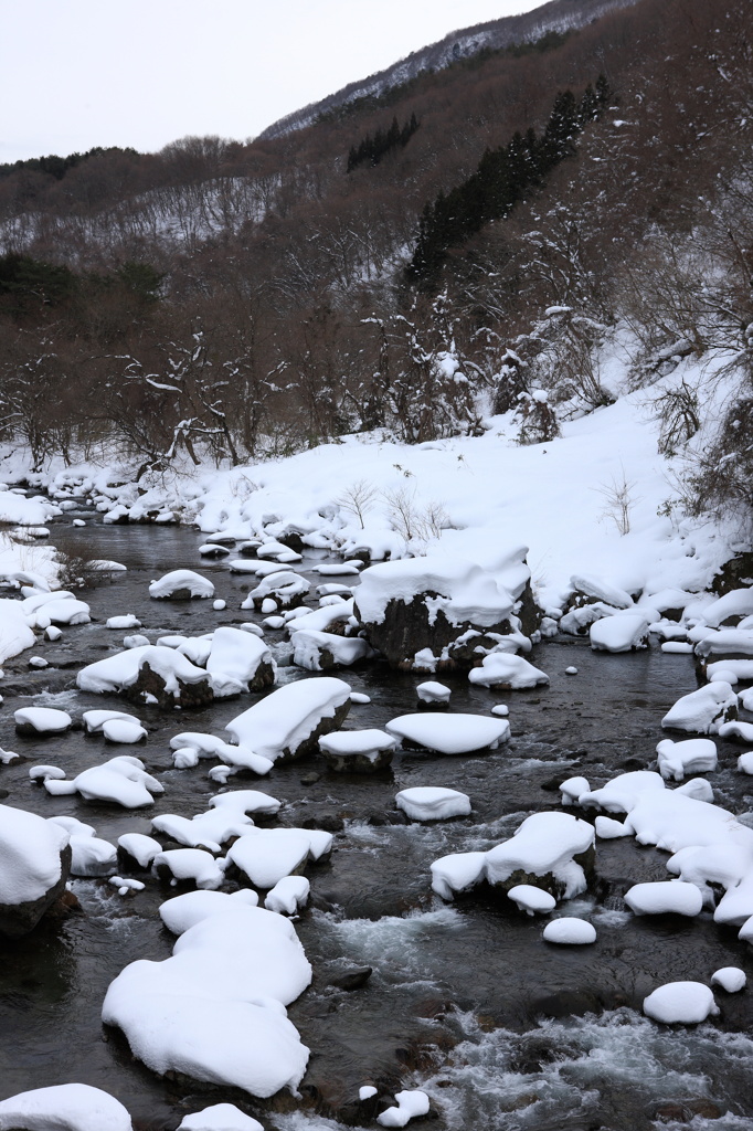 冬の川にて