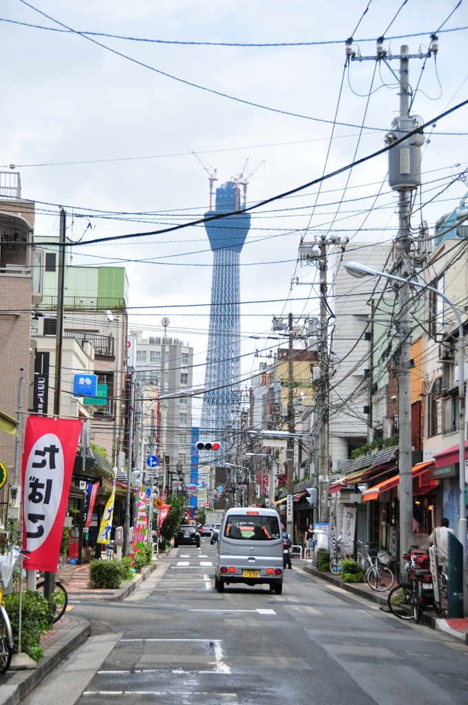 スカイツリーと電線のコラボ