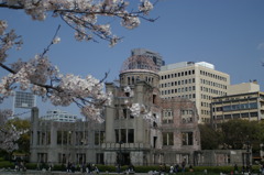 原爆ドームと桜