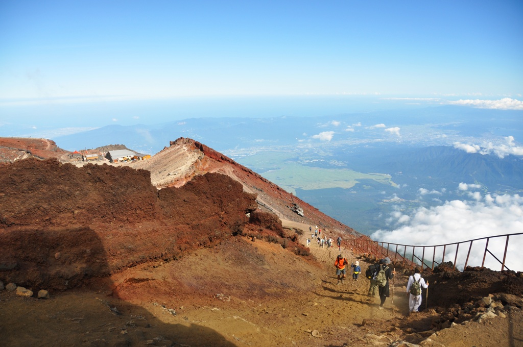 富士山最頂点からの眺め