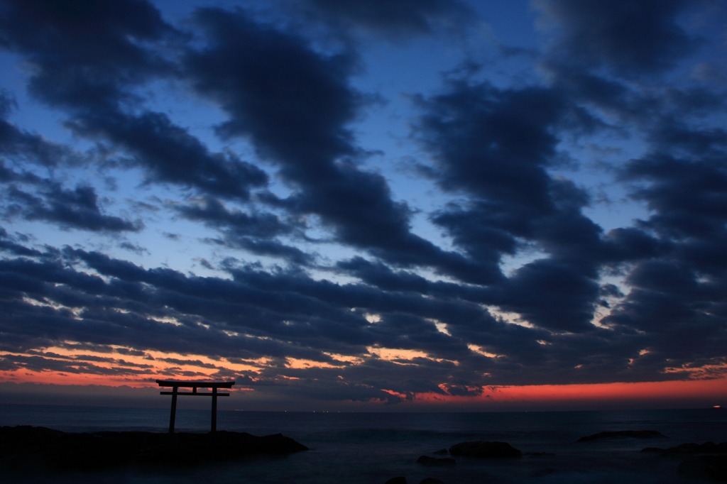 朝の大洗海岸