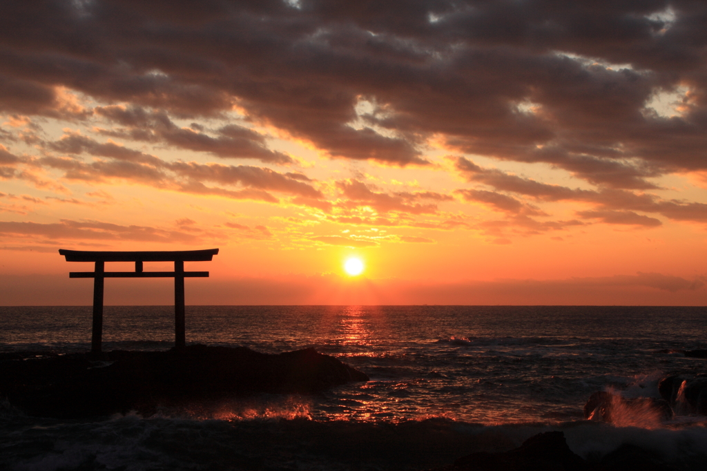 朝の大洗海岸