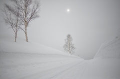 雪道と、冬の日