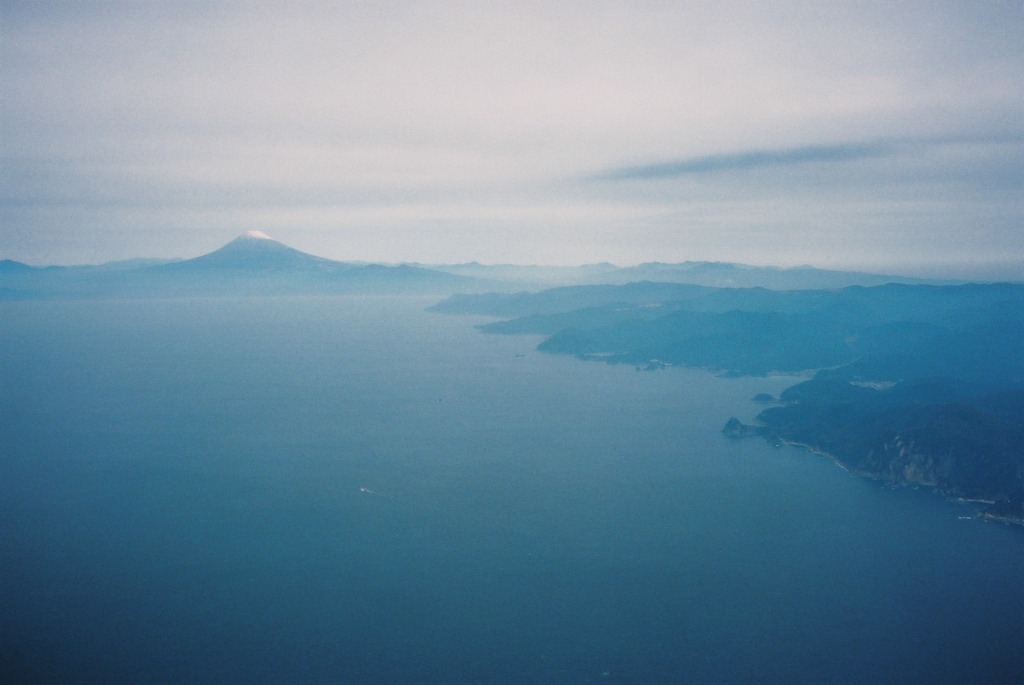 富士山　駿河湾上空から