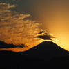 夕焼け富士山