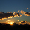 夕陽と富士山