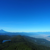 青空、富士山、甲府盆地