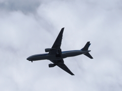 渋谷上空の旅客機
