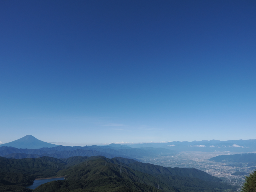 富士山と甲府盆地